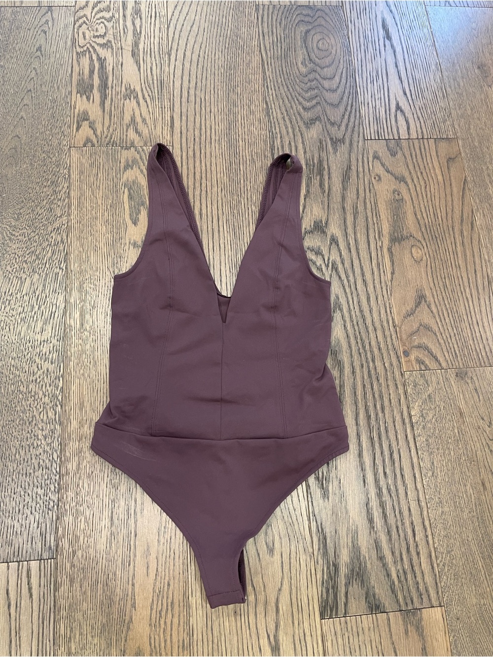 Free People Deep V Brown Bodysuit S Small